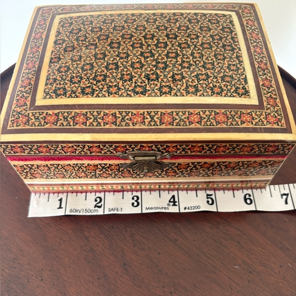 Mid Century Persian Khatamkari Bone Wood Inlay Box - Picture 5 of 7